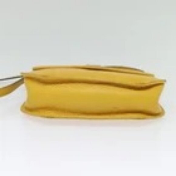 Christian Dior Hand Bag Leather 2way Yellow Gold Auth BA2590 - Picture 7 of 16